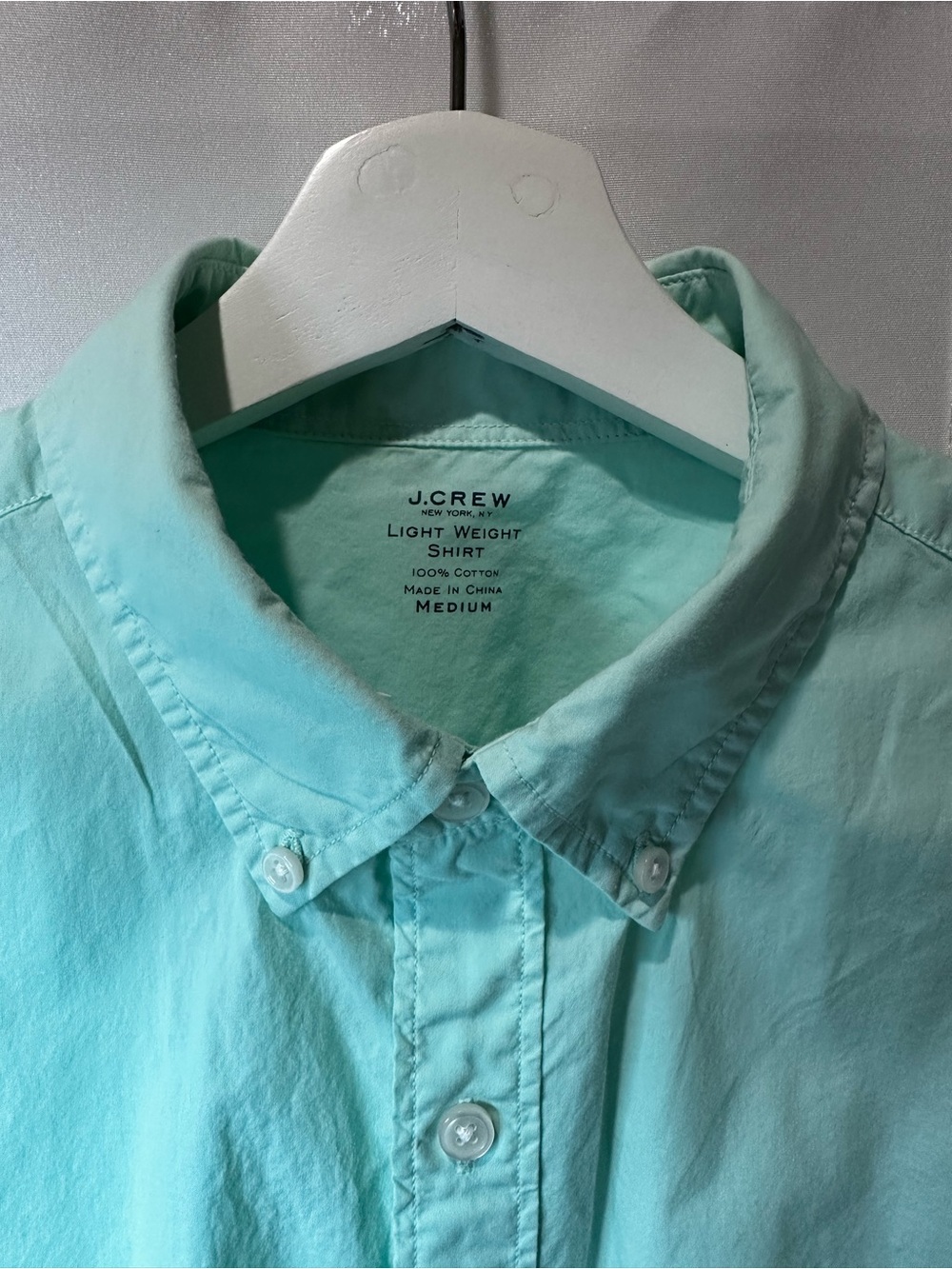 J. Crew Men's Lightweight Button-Down Shirt in Mint